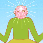 Ilustração de pessoa meditando